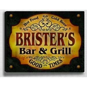  Bristers Bar & Grill 14 x 11 Collectible Stretched 