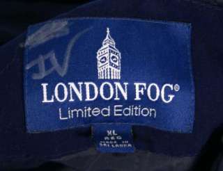 London Fog Limited Edition Mens Coat Jacket Dark Navy Blue Lined Sz 