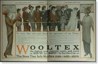 1914 Wooltex womens suit gallery vintage 2 pg AD  