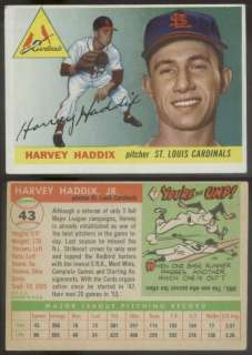 2606) 1955 Topps 43 Harvey Haddix Cardinals VG+  