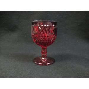  WRIGHT GLASS CO WINE JERSEY SWIRL (RED) 