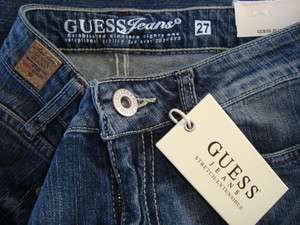 NWT GUESS Mid Rise SYNTH Wash Boot Cut Stretch Jeans Sz 27R  
