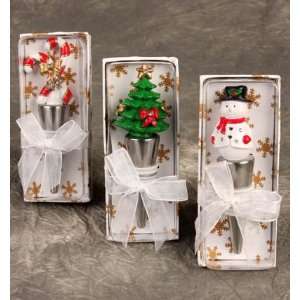 Christmas Wine Bottle Stoppers Set of 3