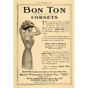  1908 Ad Bon Ton Corsets Royal Worcester Model 834 White 