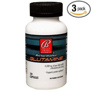   Performance Glutamine Capsules, 1000 mg, 120 Count Bottles (Pack of 3