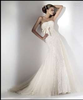 Gorgeous Custom made Strapless Lace Wedding Dress Bridal Gown Free 