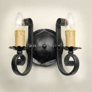 Gothic Wrought Iron Double Wall Sconce Medieval 14632  