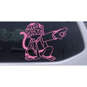 Evil Monkey Cartoons Car Window Wall Laptop Decal Sticker    Pink 12in 