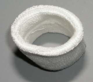 Cotton sweatband wristband pair sweat band WHITE  