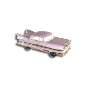  Retro Pink Cadillac Jeweled Pewter Trinket Box