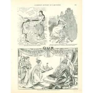 1897 Political Cartoons Caricature Queen Victoria American Politics 