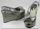   ZEELAND Women Shoes Sakura Espadrille Wedge 8.5 Silver New In Box $73