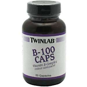  Twin Laboratories B 100 Caps, 50 capsules (Vitamins 