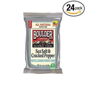 Boulder Canyon Salt and Pepper Kettle Cooked Potato Chips, 2 Ounce 