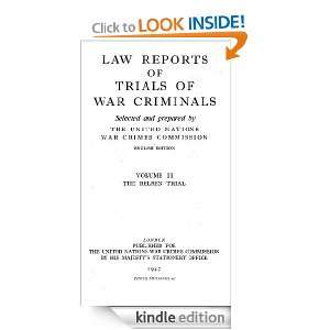 Law Reports of Trials of War Criminals Volume 2 US  