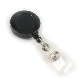 Badge Reel Lanyard   Black   Retractable with Belt Clip and Plastic 
