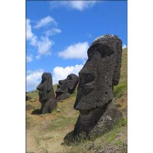  Easter Island, Moai Heads   24x36 Poster Everything 