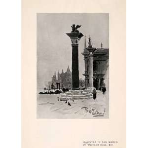 1909 Print Piazzetta Marco Wilfrid Ball Column Venice Public Square 