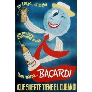  Bacardi. Vintage Cuban Ad.