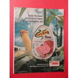 Corn King Ham,1966 Print Ad. (corn field.) orinigal magazine Print Art 