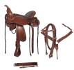 New 16 Premium Leather Western Treeless Horse Saddle & Tack Set 
