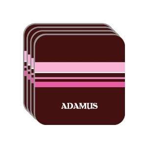 Personal Name Gift   ADAMUS Set of 4 Mini Mousepad Coasters (pink 