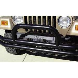  Front Double Tube Bumper With Hoop BLACK For 2007 10 Jeep Wrangler JK