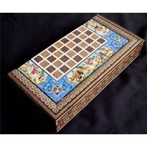  Persian Backgammon / Chessboard with Khatam Inlay and Hand 