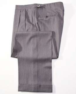   Handmade Pewter Gray Side Buckle Wool Dress Pants 38 x 32  