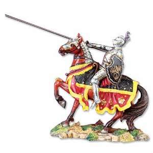   Armor on Horseback Statue Wielding Lance and Shield