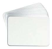 Product Image. Title White Rounded Dinner Cards in Silver