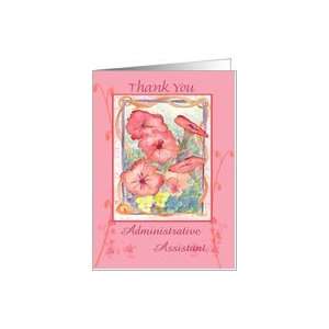  Thank You Administrative Assistant Pink Petunias Card 