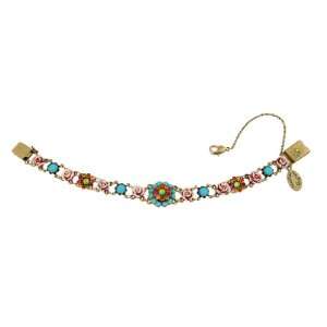 Admirable Turquoise and Multicolor Michal Negrin Bracelet Adorned with 