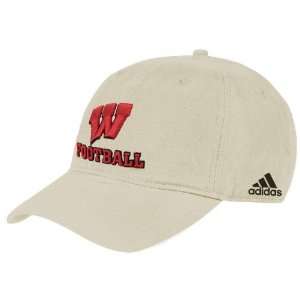  adidas Wisconsin Badgers Stone Football Slouch Hat Sports 