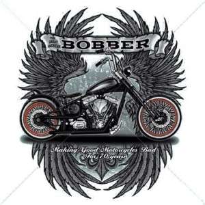 Bobber Motorcycle T Shirt harley rider OLD SCHOOL  