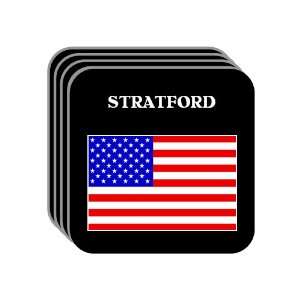 US Flag   Stratford, Connecticut (CT) Set of 4 Mini Mousepad Coasters