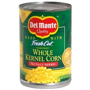 Del Monte Fresh Cut Golden Sweet Whole Kernel Corn, No Salt Added , 15 
