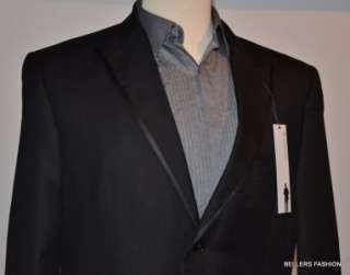 595 NWT MATERIAL LONDON BLACK WOOL SILK SUIT SIZE 42S W36  