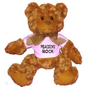  Peacocks Rock Plush Teddy Bear with WHITE T Shirt Toys 