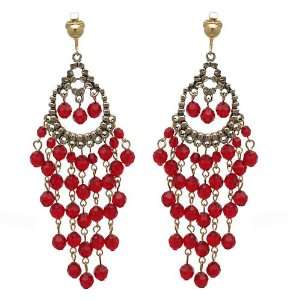  Carnival Gold Ruby Clip On Earrings Jewelry