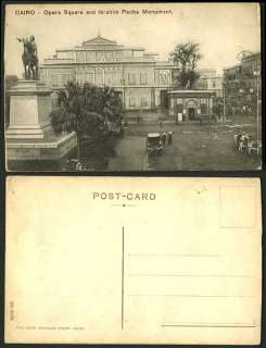 CAIRO Old Postcard Opera Square Ibrahim Pacha Monument  