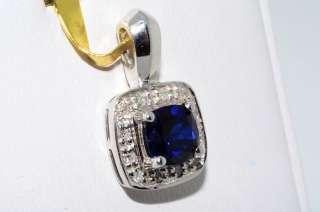 12CT BLUE SAPPHIRE & DIAMOND CLUSTER PENDANT  