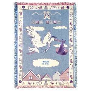  New Baby Stork 2 Ply Cotton Afghan Baby