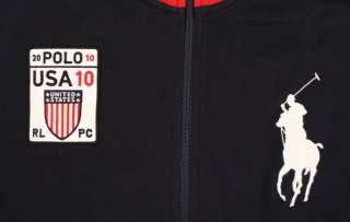 Ralph Lauren Polo Big Pony USA Flag Fleece Jacket M New  