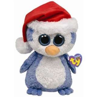 Ty Beanie Boos Buddies Plush FAIRBANKS Penguin With Red Christmas Hat 