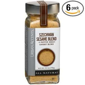 Urban Accents Szechwan Sesame Blend, 3.3 Ounce Bottles (Pack of 6 