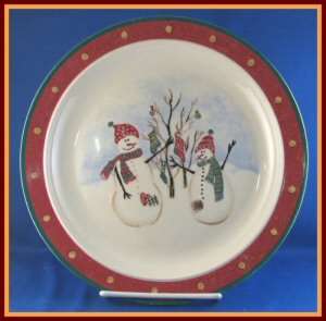   get ready for winter with this fun plate the white plate features two