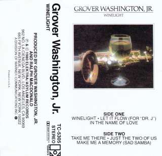 Winelight   Grover Washington Jr. (Cassette 1980, Elektra) in NM 