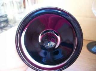   LUMINARC GLASS OCTAGON BLACK AMETHYST STEM WINE CUPS GOBLETS  