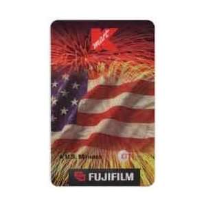   Card 4m Kmart & Fuji Film USA Flag & Fireworks (Verticle Card) USED